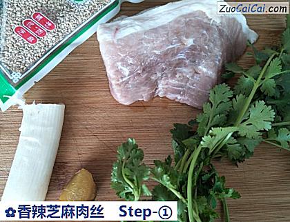 香辣芝麻肉丝做法第一步骤