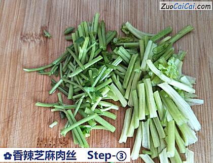 香辣芝麻肉丝做法第三步骤