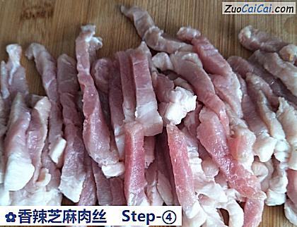香辣芝麻肉丝做法第四步骤