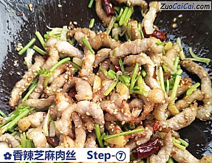 香辣芝麻肉丝做法第七步骤