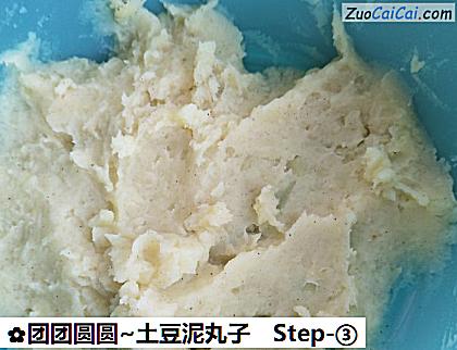 团团圆圆~土豆泥丸子做法第三步骤