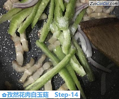 孜然花肉白玉菇做法第十四步骤