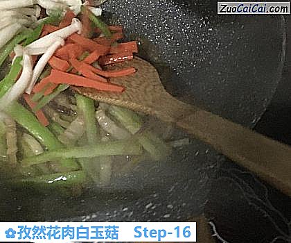孜然花肉白玉菇做法第十六步骤