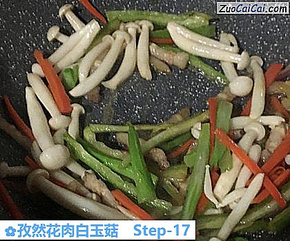 孜然花肉白玉菇做法第十七步骤