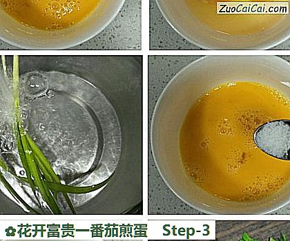 花开富贵一番茄煎蛋做法第三步骤