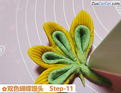 双色蝴蝶馒头做法第十一步骤