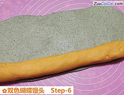 双色蝴蝶馒头做法第六步骤