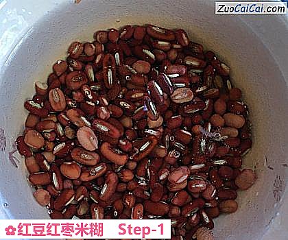红豆红枣米糊做法第一步骤