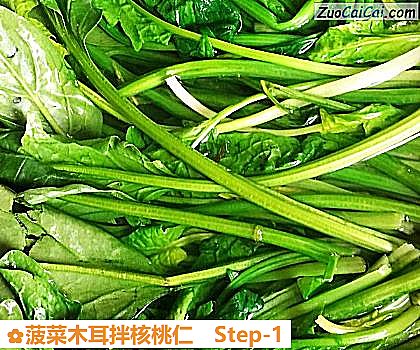 菠菜木耳拌核桃仁做法第一步骤