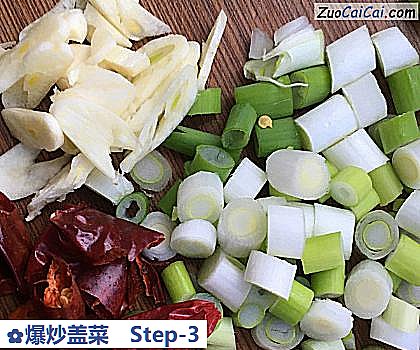 爆炒盖菜做法第三步骤