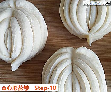 心形花卷做法第十步骤