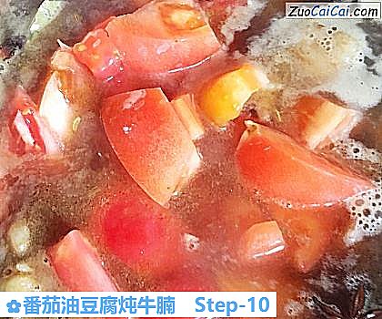 番茄油豆腐炖牛腩做法第十步骤