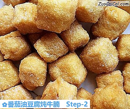 番茄油豆腐炖牛腩做法第二步骤