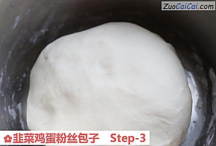韭菜鸡蛋粉丝包子做法第三步骤