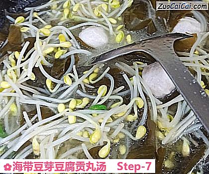 海带豆芽豆腐贡丸汤做法第七步骤