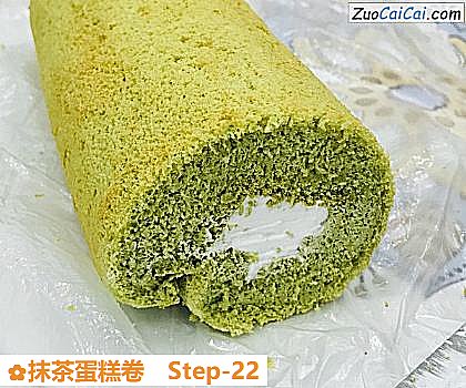 抹茶蛋糕卷做法第二十二步骤