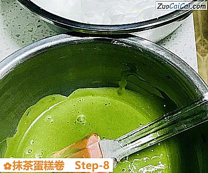 抹茶蛋糕卷做法第八步骤