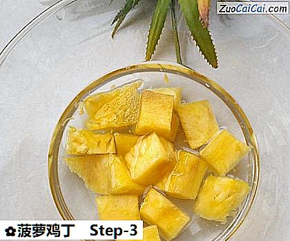 菠萝鸡丁做法第三步骤