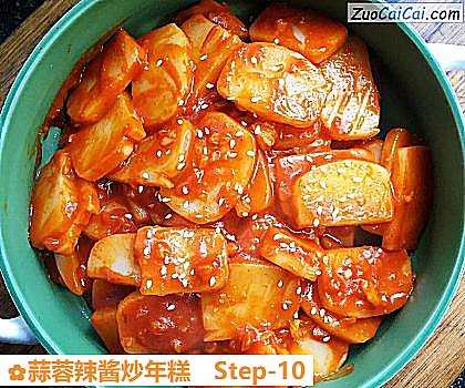 蒜蓉辣酱炒年糕做法第十步骤