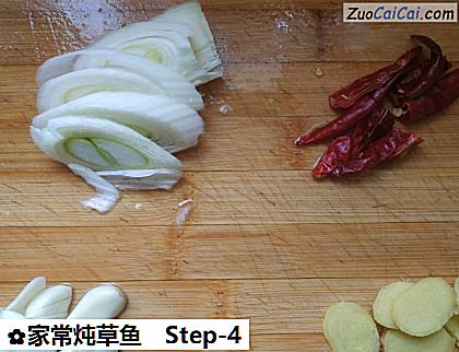 家常炖草鱼做法第四步骤