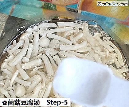 菌菇豆腐汤做法第五步骤