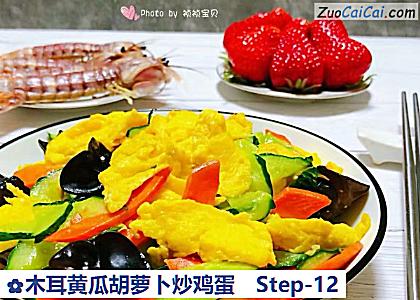 木耳黄瓜胡萝卜炒鸡蛋做法第十二步骤