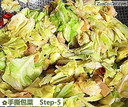 手撕包菜做法第五步骤