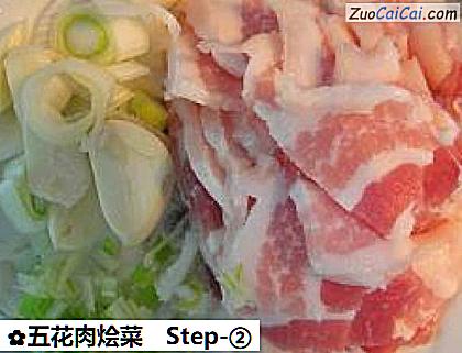 五花肉烩菜做法第二步骤