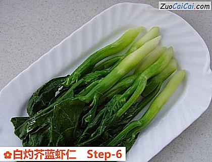 白灼芥蓝虾仁做法第六步骤