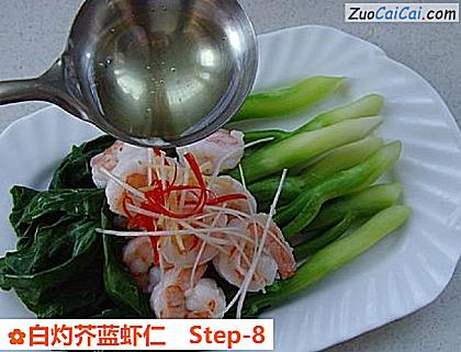 白灼芥蓝虾仁做法第八步骤