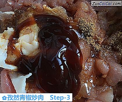 孜然青椒炒肉做法第三步骤