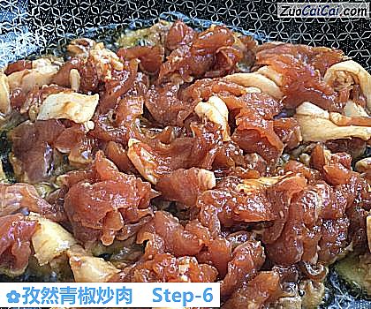 孜然青椒炒肉做法第六步骤