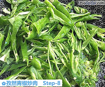 孜然青椒炒肉做法第八步骤