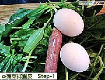 菠菜拌蛋皮做法第一步骤