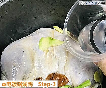 电饭锅焖鸭做法第三步骤