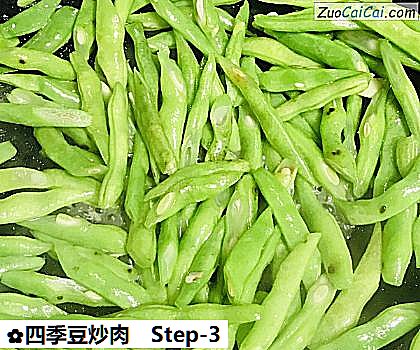 四季豆炒肉做法第三步骤