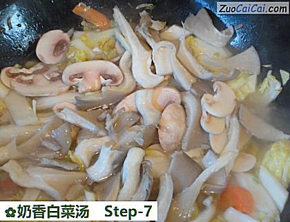 奶香白菜汤做法第七步骤