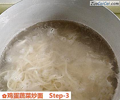 鸡蛋蔬菜炒面做法第三步骤