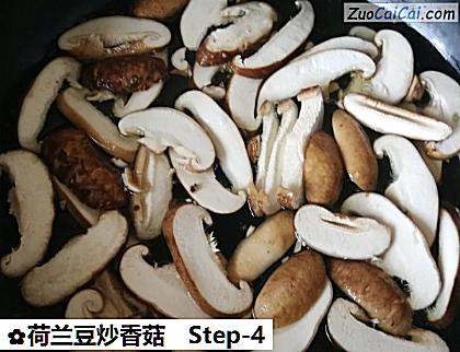 荷兰豆炒香菇做法第四步骤