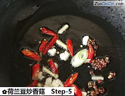 荷兰豆炒香菇做法第五步骤