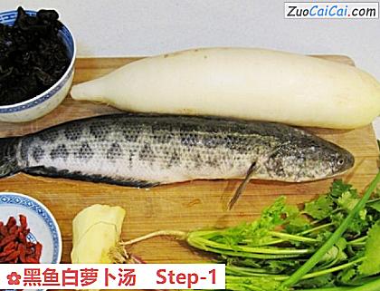 黑鱼白萝卜汤做法第一步骤