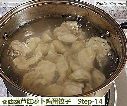 西葫芦红萝卜鸡蛋饺子做法第十四步骤