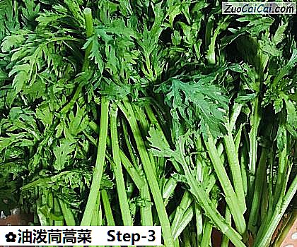 油泼茼蒿菜做法第三步骤