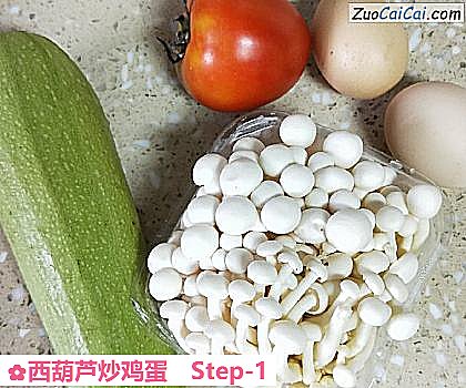 西葫芦炒鸡蛋做法第一步骤