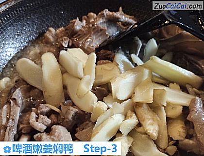 啤酒嫩姜焖鸭做法第三步骤