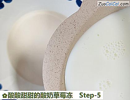 酸酸甜甜的酸奶草莓冻做法第五步骤