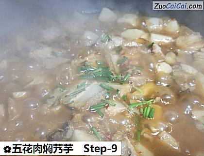 五花肉焖艿芋做法第九步骤