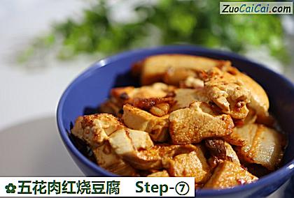 五花肉红烧豆腐做法第七步骤