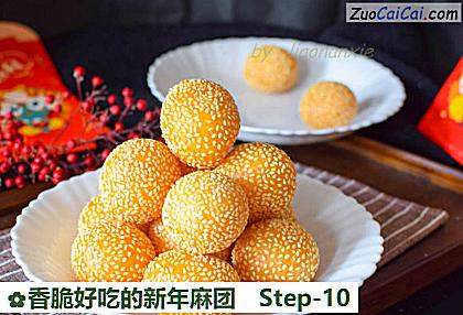 香脆好吃的新年麻团做法第十步骤