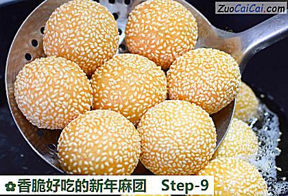 香脆好吃的新年麻团做法第九步骤